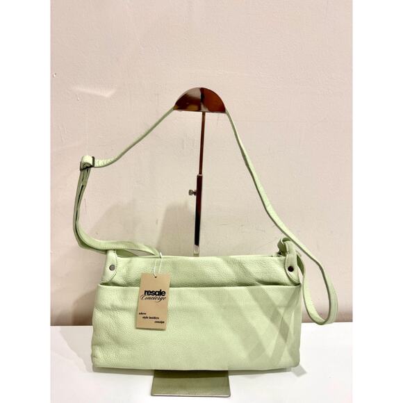 NWT Elk Rectangular Apple Green Shelter Shoulder CrossbodyHandbag - Picture 1 of 16